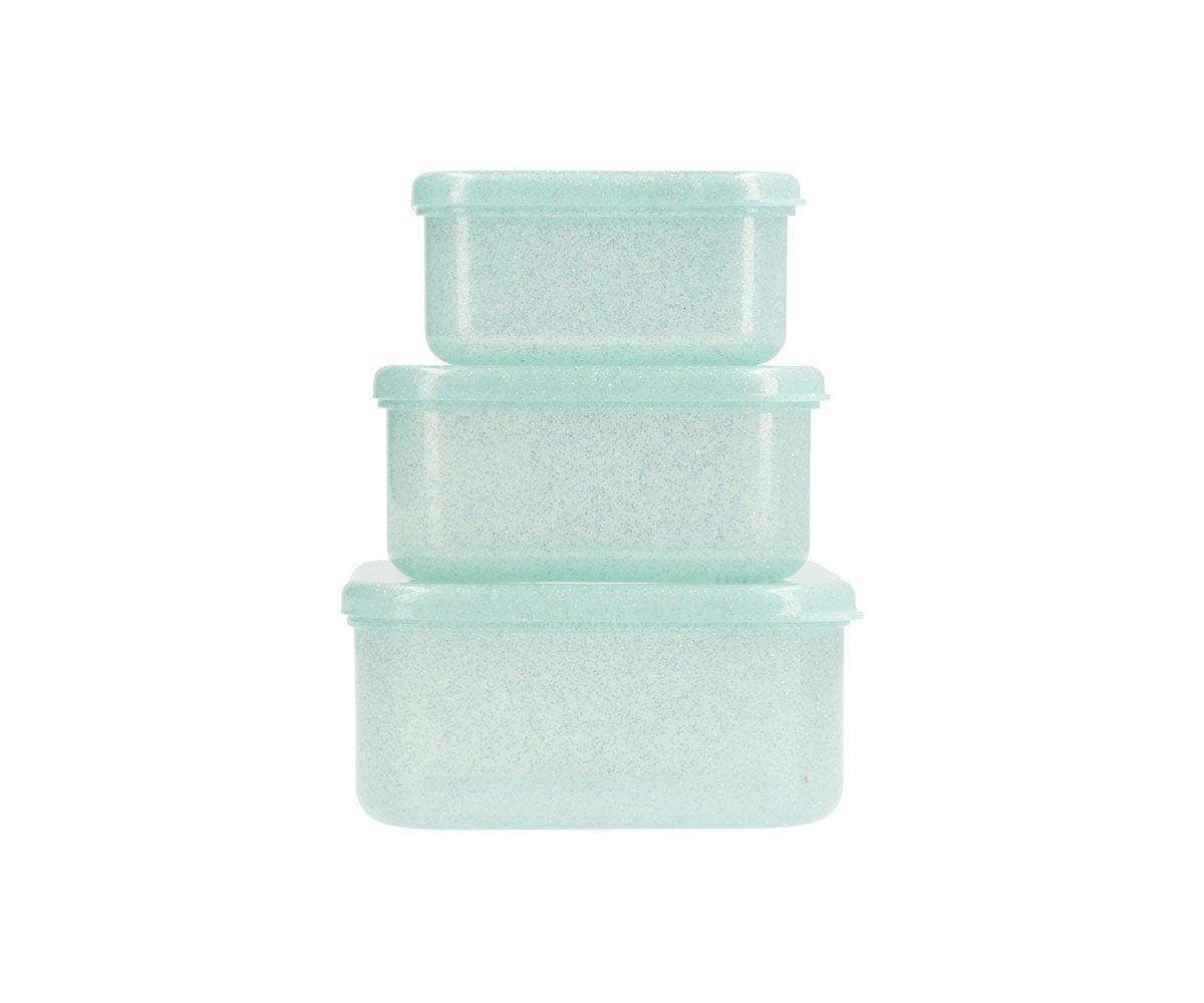 Kinder-Lunchbox Set Aqua-Glitzer in Türkis BPA-frei von Tutete