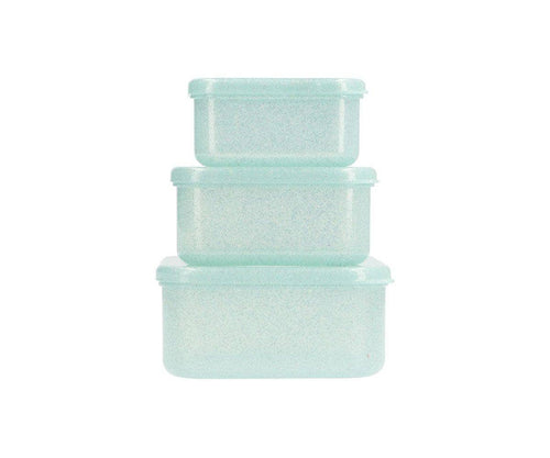 Kinder-Lunchbox Set Aqua-Glitzer in Türkis BPA-frei von Tutete