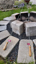 Grillspieß 80 cm aus Edelstahl mit Holzgriff – Made in Austria, Detailansicht