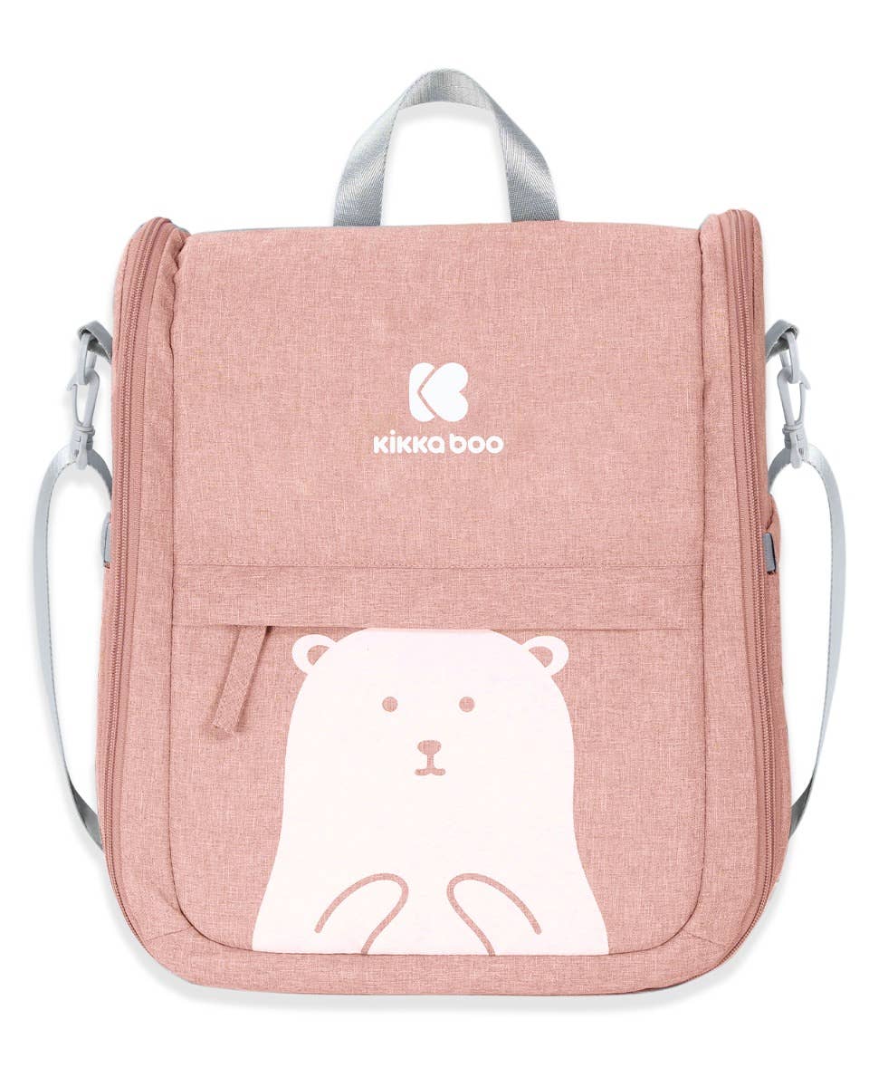 Kompaktes Reisebett Bär Pink mit 2-in-1-Tasche für Babys