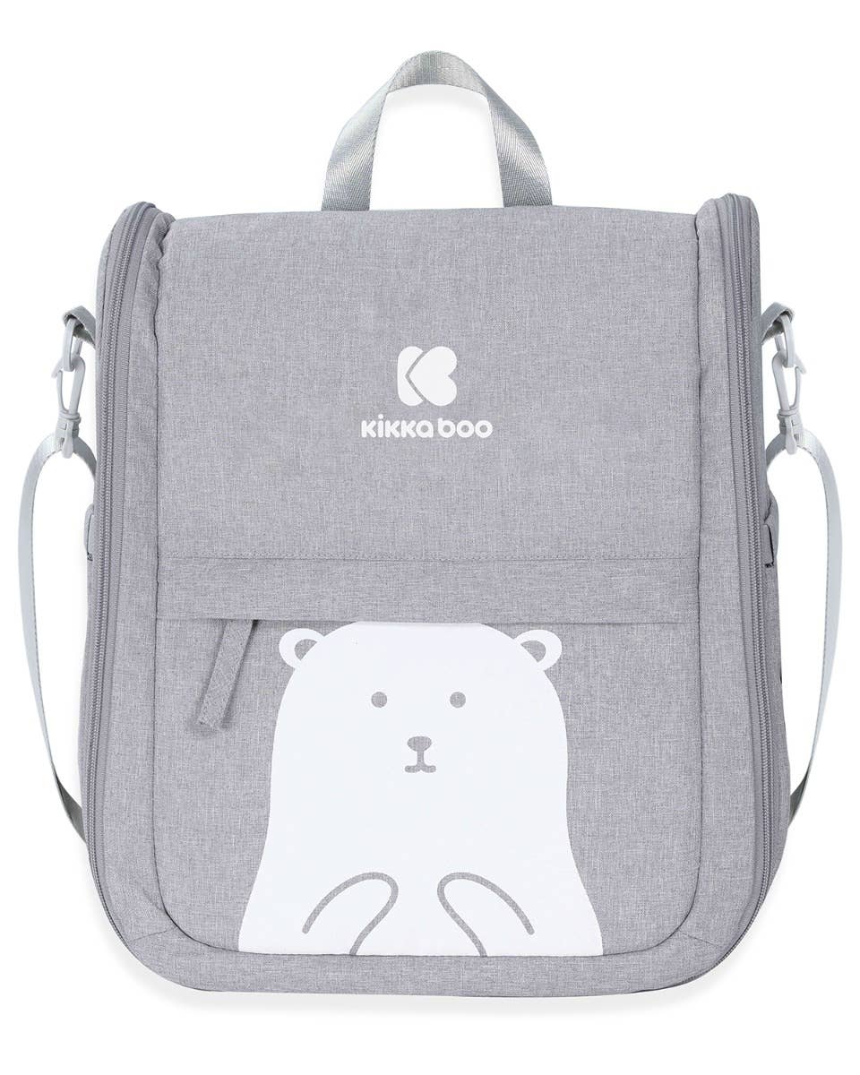 Kompaktes Reisebett Bär Grau mit 2-in-1-Tasche für Babys