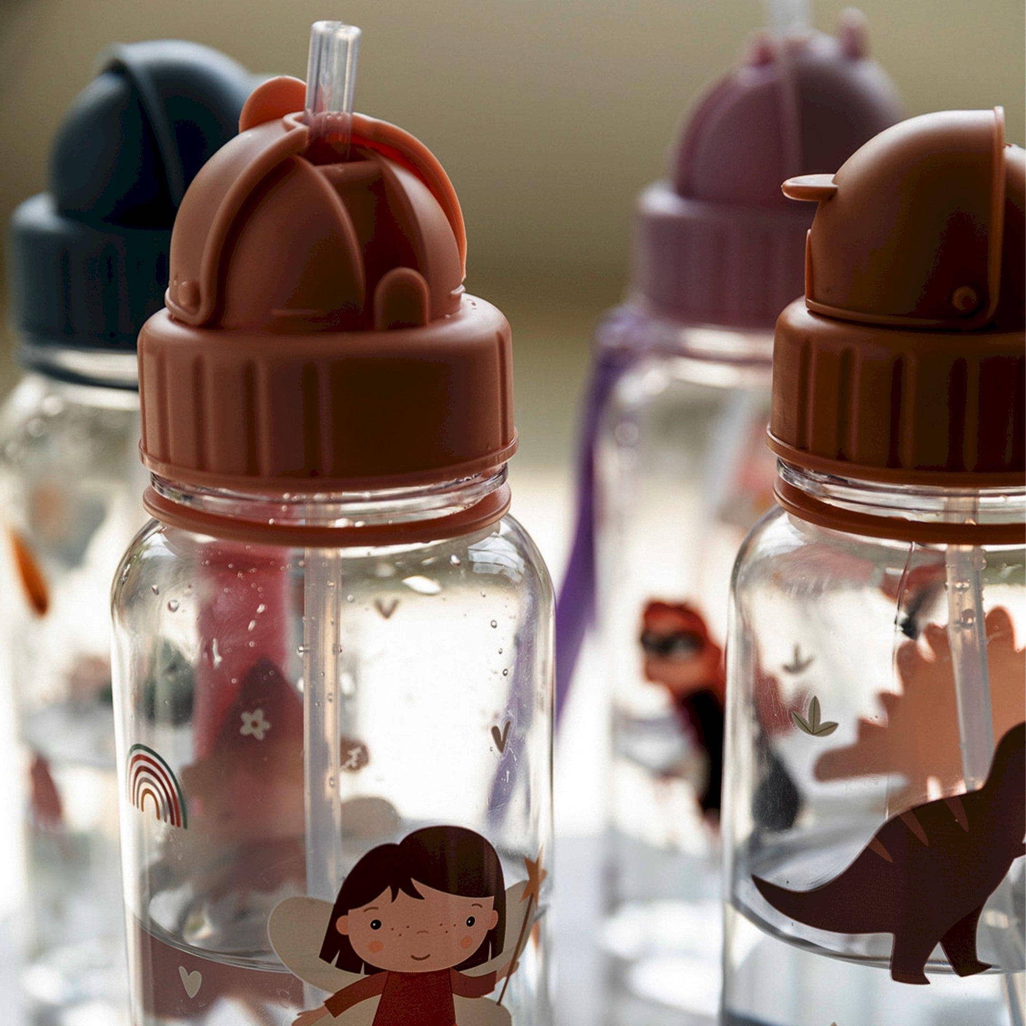 Kinder-Trinkflasche Dinos World – 500ml mit Strohhalm (Tritan, BPA-frei)