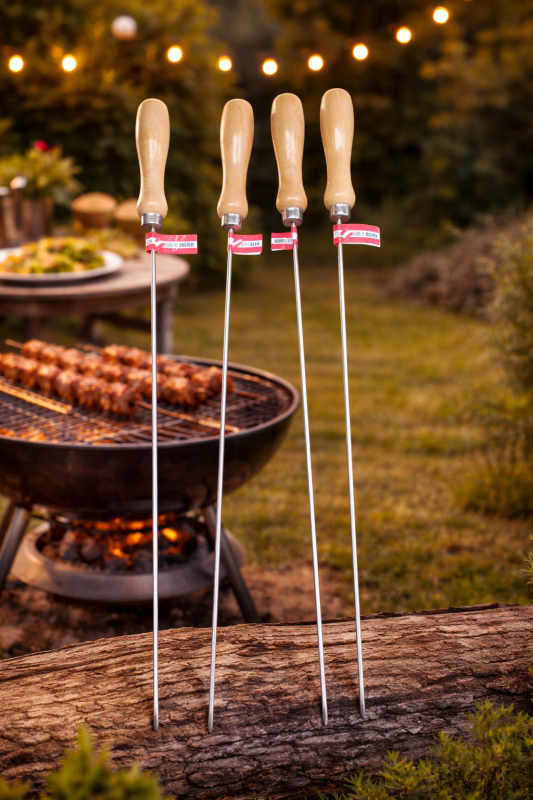 Grillspieß aus Edelstahl – ideal für Stockbrot, Marshmallows und Würstel am Lagerfeuer