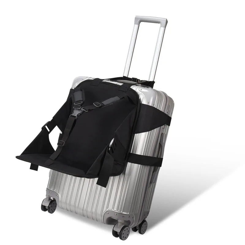 Kindersitz für Koffer & Trolley – 3-Punkt-Sicherheitsgurt für unterwegs