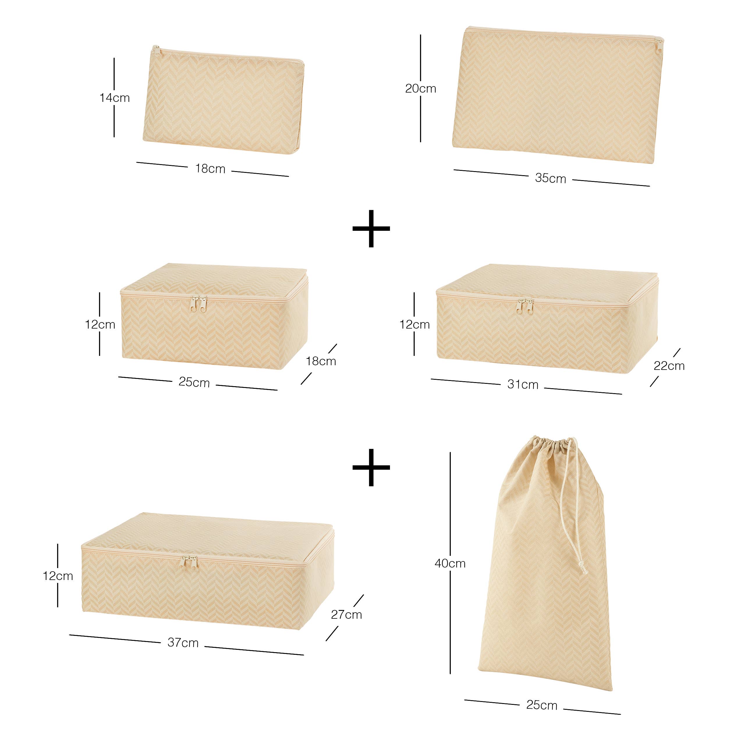 Reise-Organizer Beige – 6-teiliges Packwürfel-Set für Familien & Vielreisende